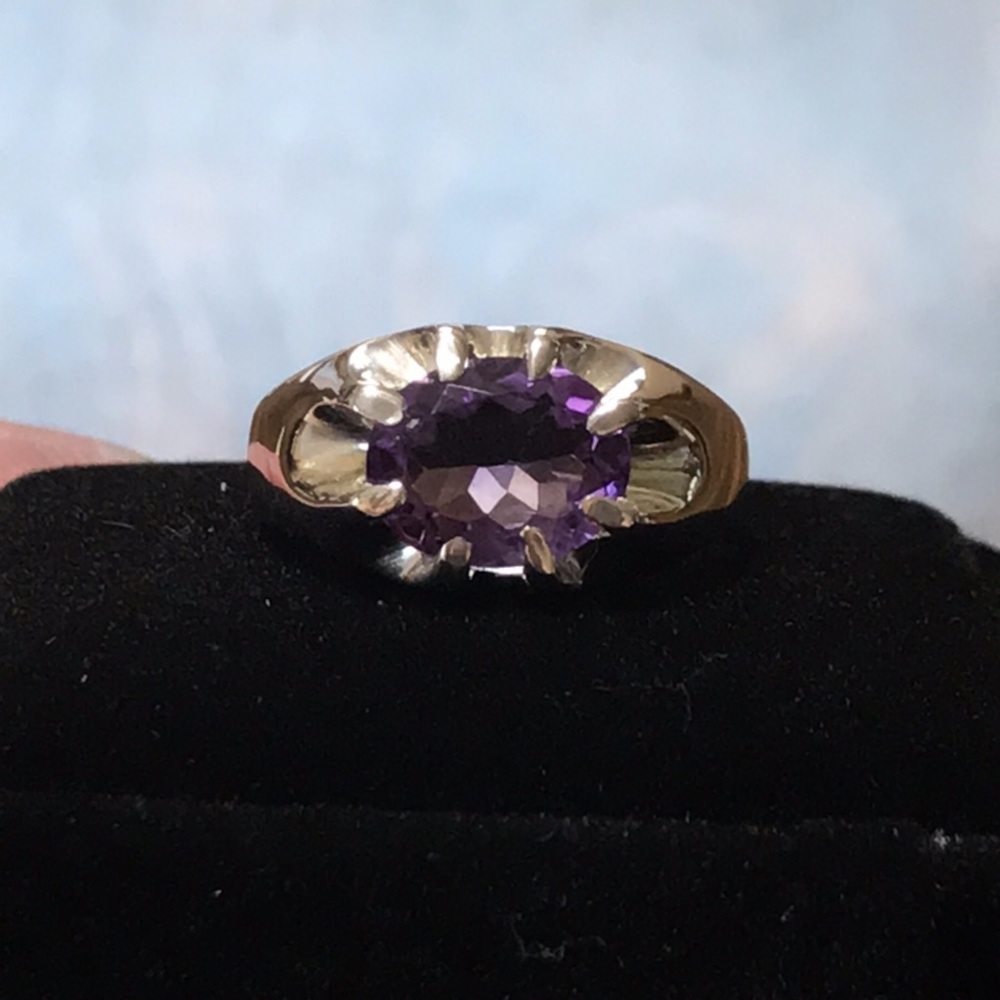 ❌❌❌SOLD❌❌❌NWOT 2 CTW AMETHYST BELCHER STERLING SILVER RING - Picture 3 of 10